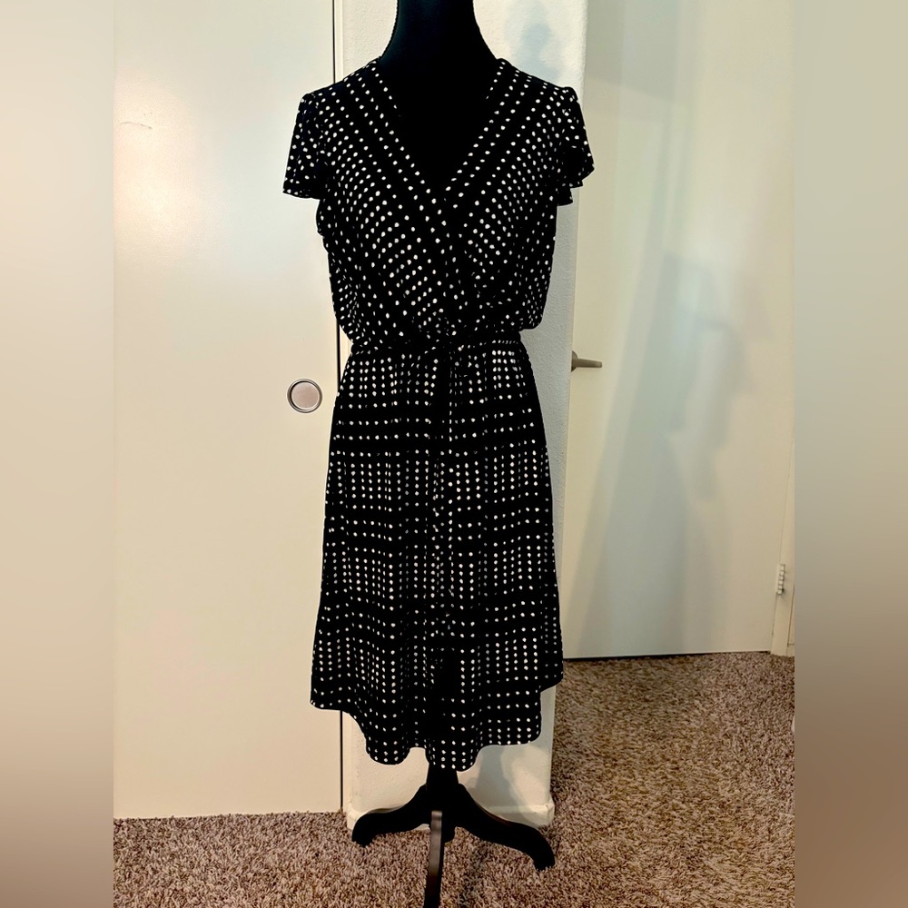Tommy Bahama Black and White Patterned Midi Dress